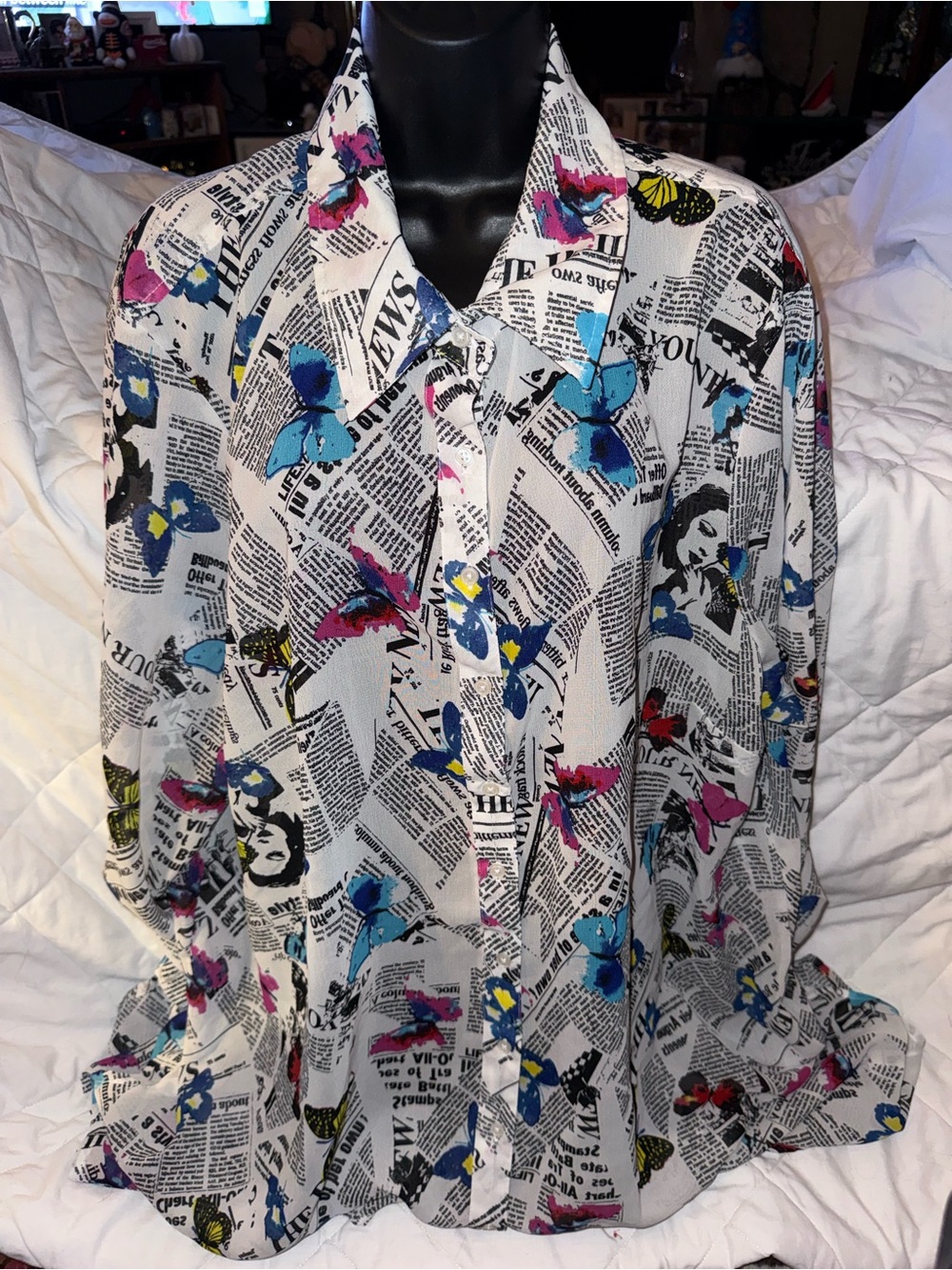 Live 4 Truth Long Sleeved Button Down Tunic Blouse